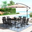 Ensemble repas de patio en métal pour 8 personnes avec table carrée Erilas-986485839