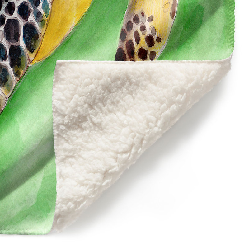 Couverture à motif de tortue de mer, 51 po x 60 po