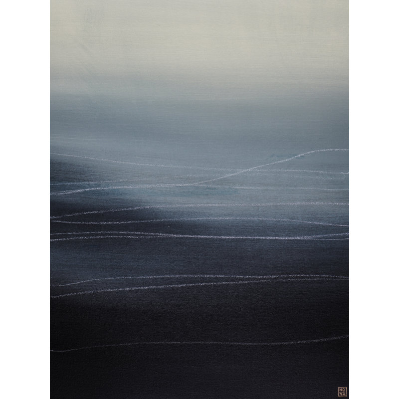 Breathe Print by Novi Lim, Black Framed Canvas, 32" H x 24" W