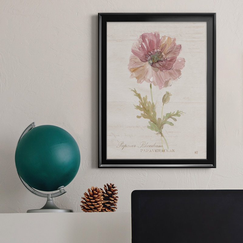 Soft Poppy - peinture sur toile encadrée, H 18,5 po x l 24,5 po x P 1,5 po, Noir