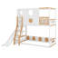Lit mezzanine pour enfants avec glissade et aire de jeux inférieure polyvalente délimitée par des garde-corps-670303635-670303645