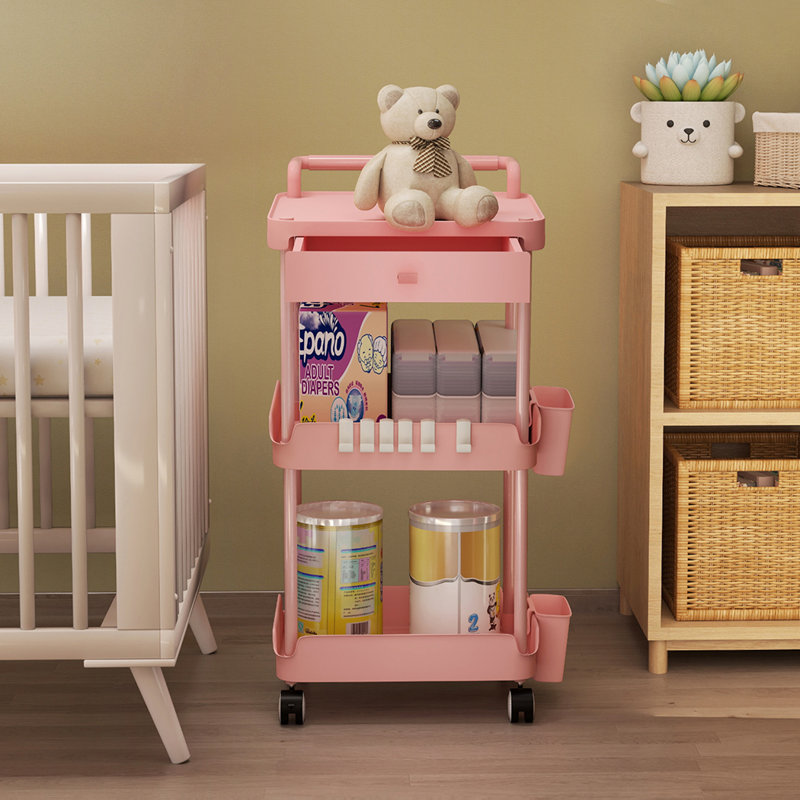 Metal Bar Cart, Pink