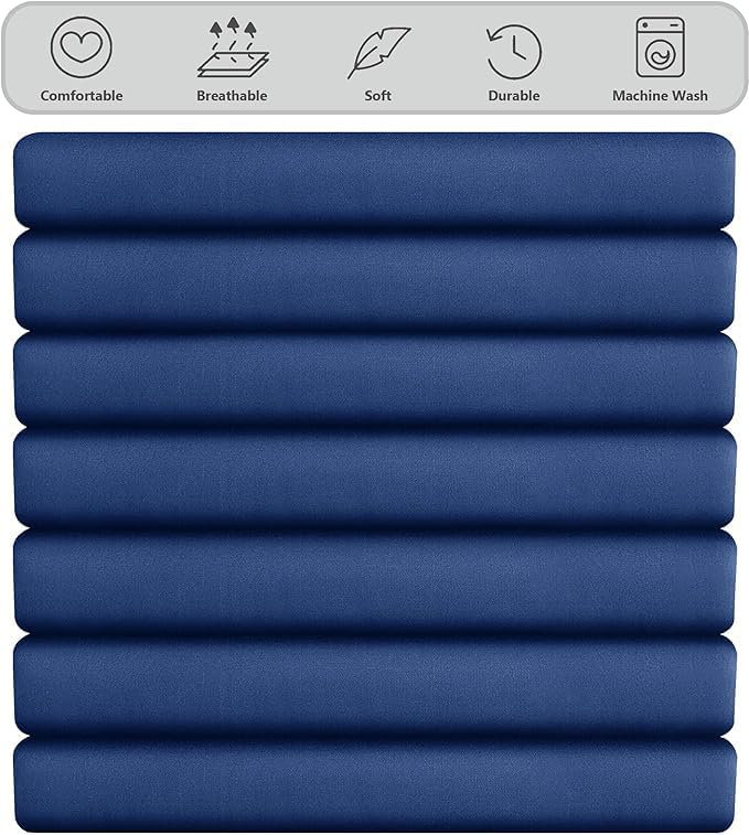 Ranarda Cotton Blend Percale Flat Sheet, Double (4'6), Royal Blue