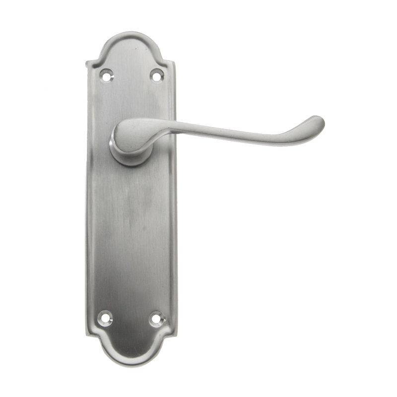 Amman Passage Door Handle, Brushed Satin Chrome
