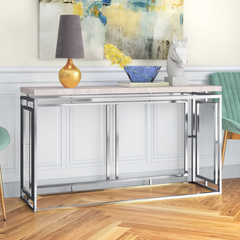 Lindzey 47.25'' Console Table, Chrome
