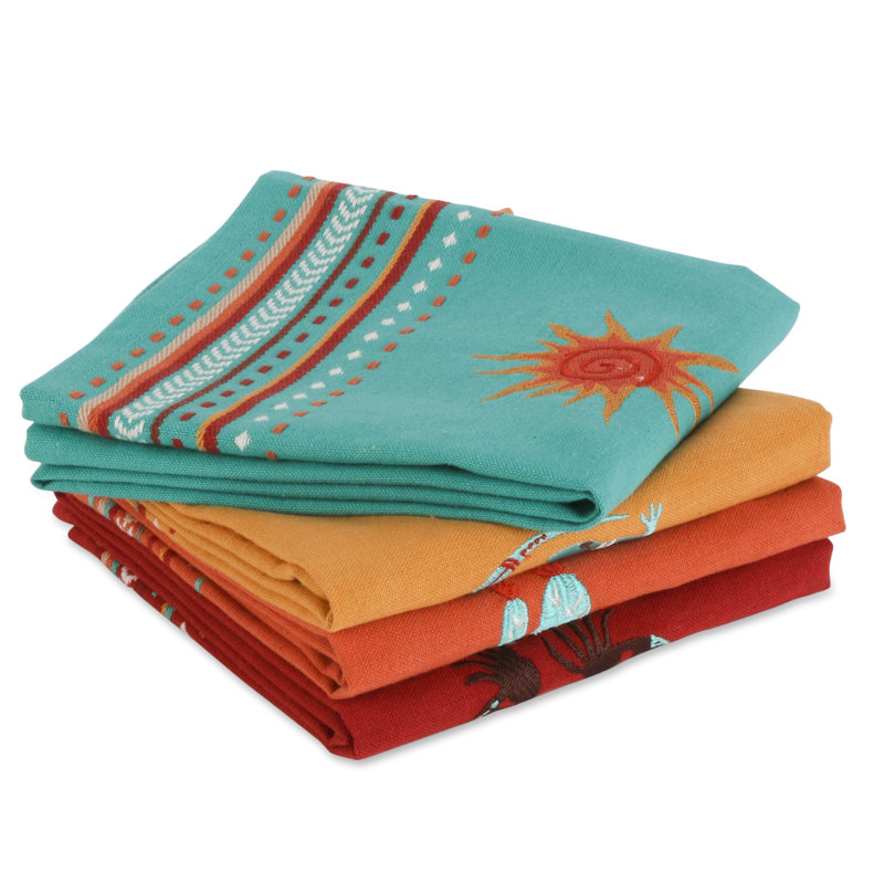 Southwest Cotton Embroidered Kitchen Towel Linen Set