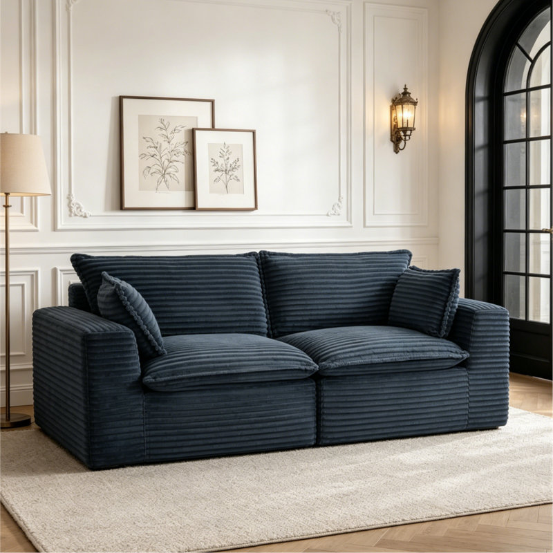 78.8"Cloud Modular Sectional Sofa, No Assembly Required, Gray