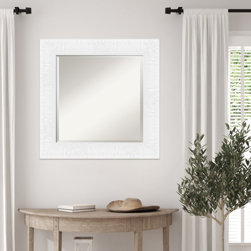 Miroir mural Luxe, 26,75 po x 26,75 po, Blanc