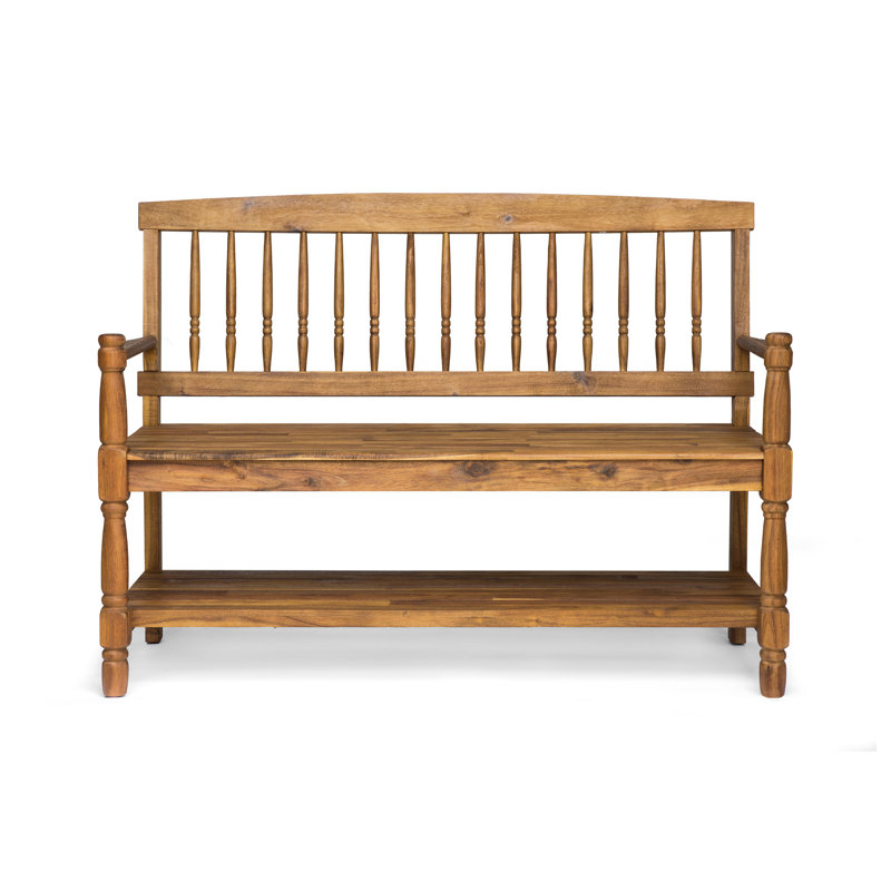 Outdoor Solid Wood Patio Sofa, Teak