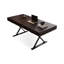 Bureau rectangulaire à 3 tiroirs couleur bois fumé + bois manufacturé noir + acier au carbone-1128718533