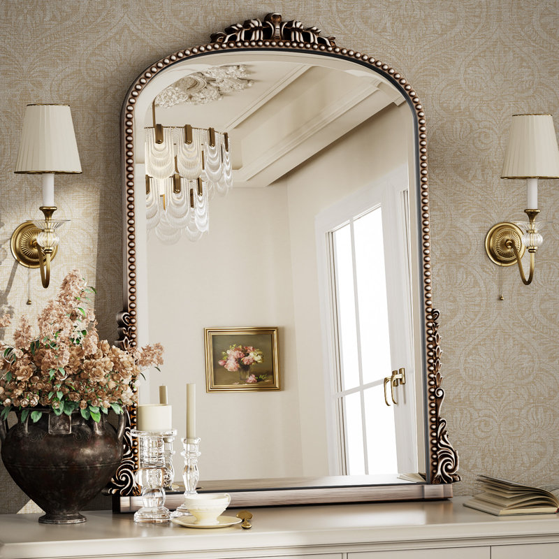 Miroir mural Fleur De Lis Living, Argent argent, 32 po x 24 po