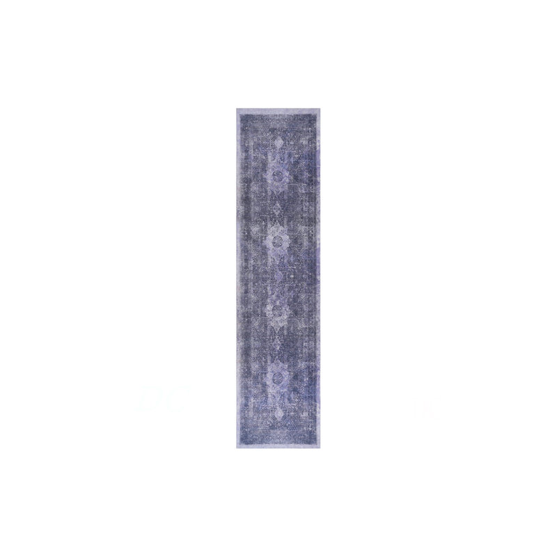 Anthracite Washable Rug 2'6'' X 10' Runner Rug (2'6'' X 10'), Runner 2'6" x 10'
