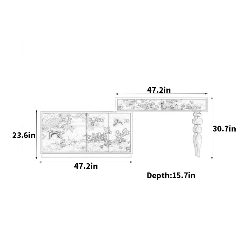 Bedroom Multi-Functional Dresser, Black