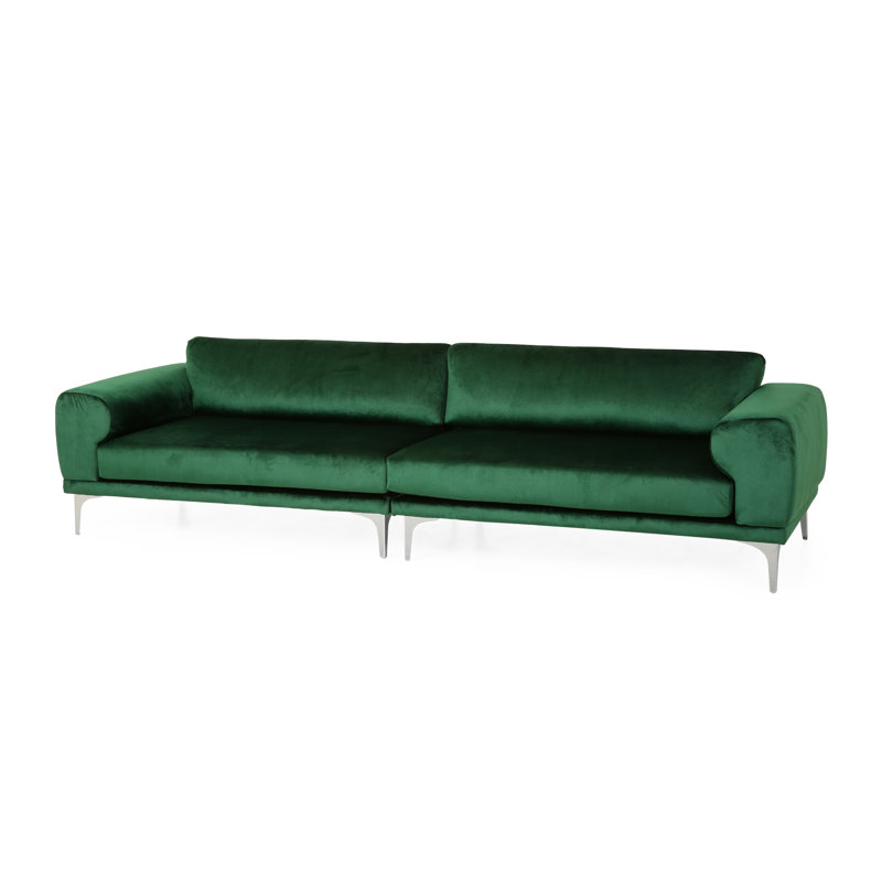 111'' Velvet Sofa, Emerald