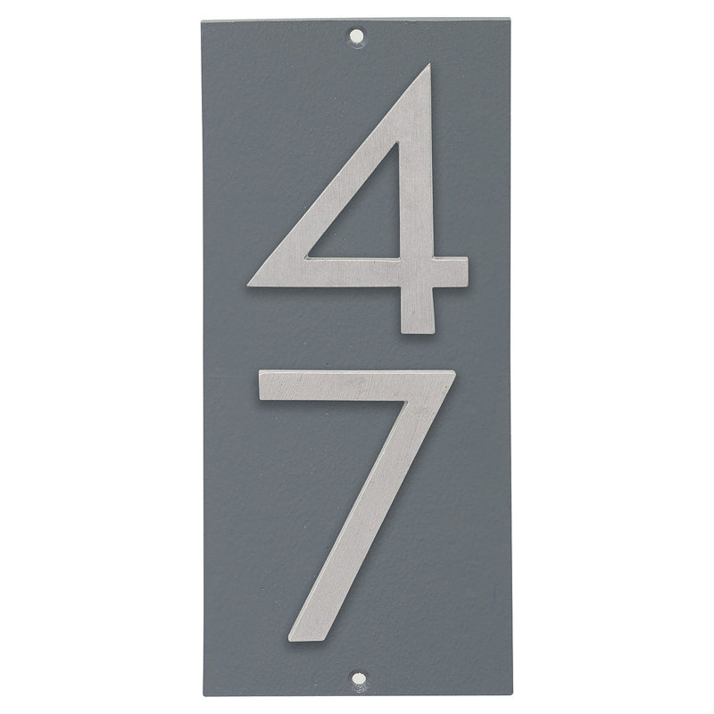 Plaque murale rectangulaire verticale flottante 6 po, Oui, Gris / aluminium brossé