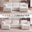 137.7" Teddy Modular Sofa Oversized Seating Cloud Couch 3-Seater Sofa with 2 Movable Ottoman and 2 Built-in Storage Side Table-424372981-424372980
