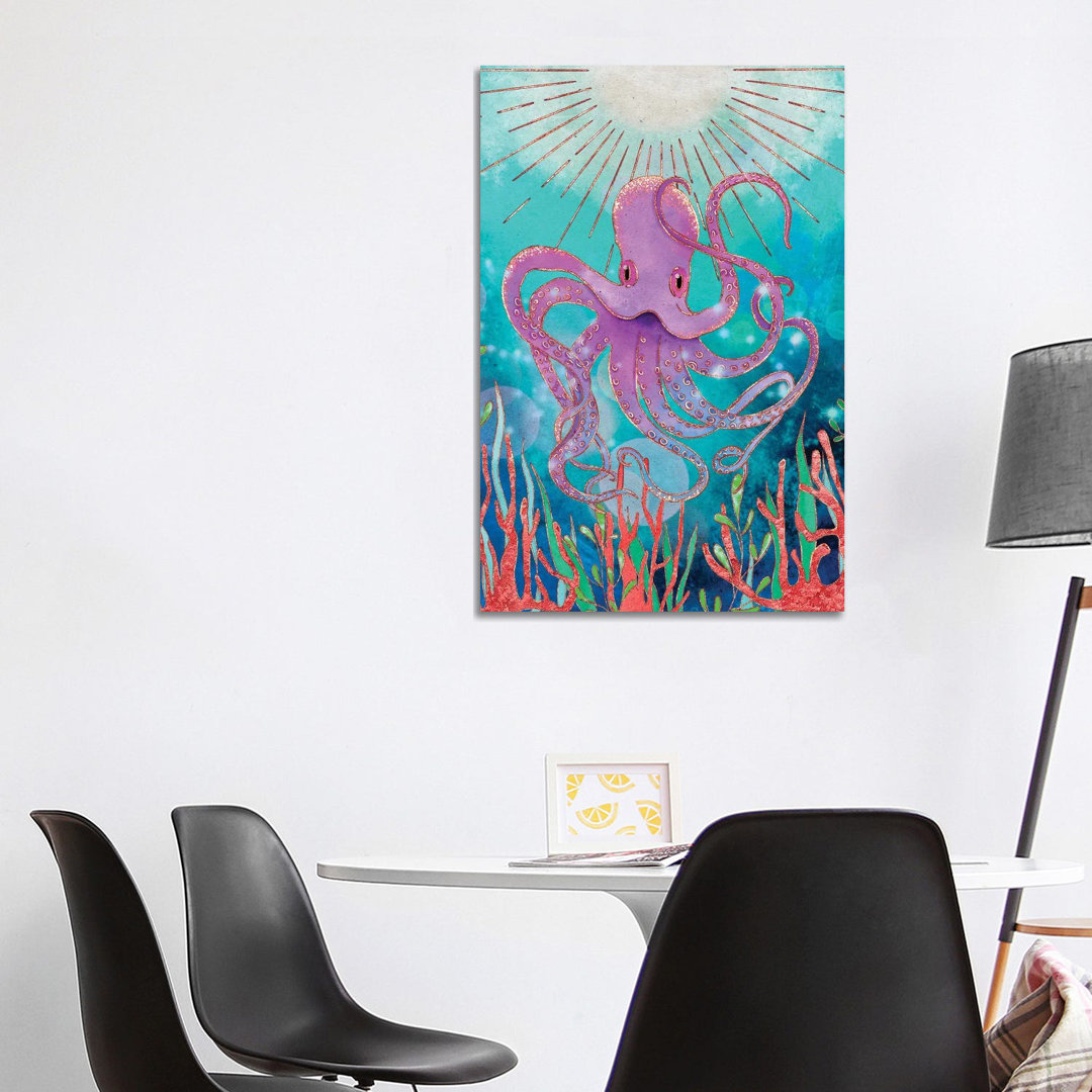 Octopus Magic von Olivia Bürki - Galerie-verpackte Leinwand Giclée auf Leinwand