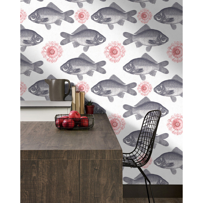 The Seafood Story Wallpaper Roll, Blue