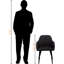Ensemble de chaises de salle à manger 2 pièces Dejana en similicuir noir, H 32,75 po x l 21,86 po x P 23,89 po