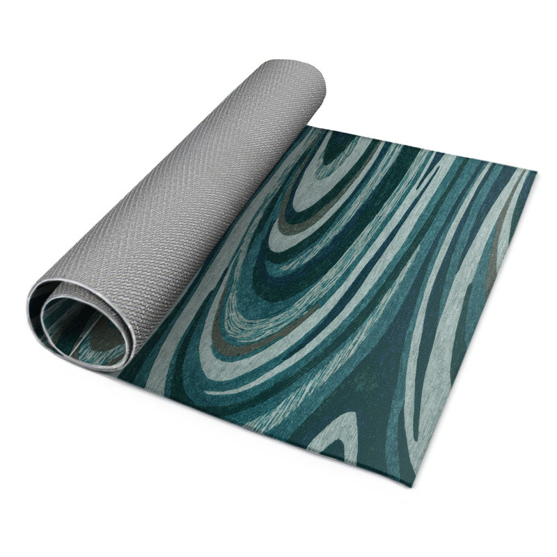 Tapis intérieur et extérieur bleu Nature, Rectangulaire 3 pi x 5 pi