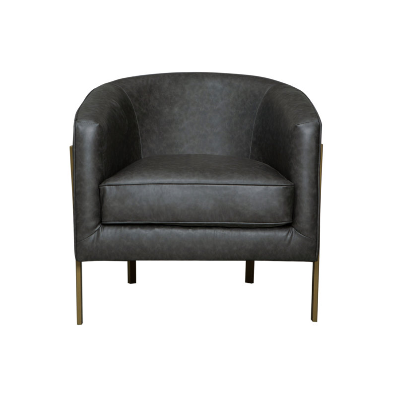 Labrie 30" W Upholstered Barrel Chair, Vintage Midnight