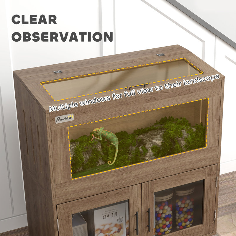 Brown 60.5 Gallon Stackable Reptile Tank with Ventilation