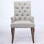 Chaise de salle à manger rembourrée en tissu de chenille avec pieds incurvés en bois massif, conception élégante capitonnée pour les espaces de salle à manger et de vie-342005718