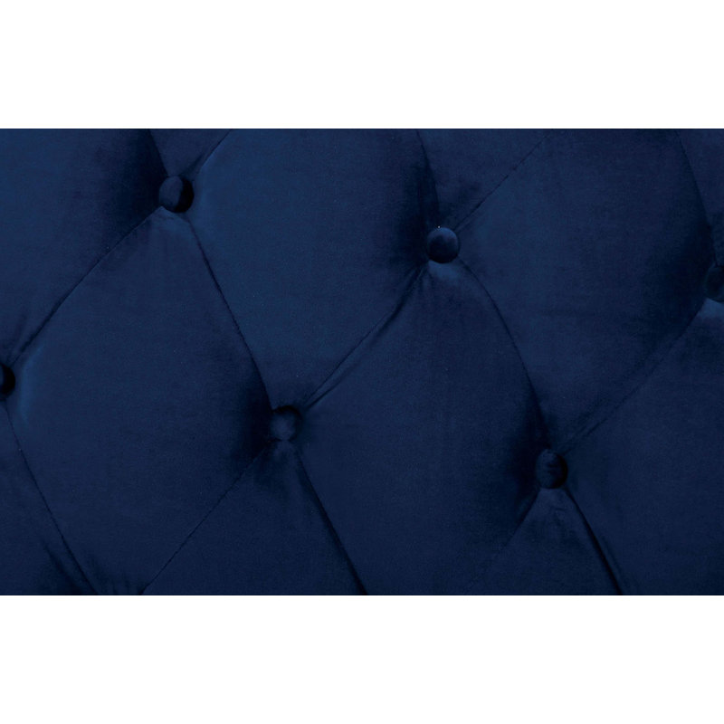 Lit moderne tapissier en tissu d'ameublement capitonné de style grand lit 1pc, Grand lit