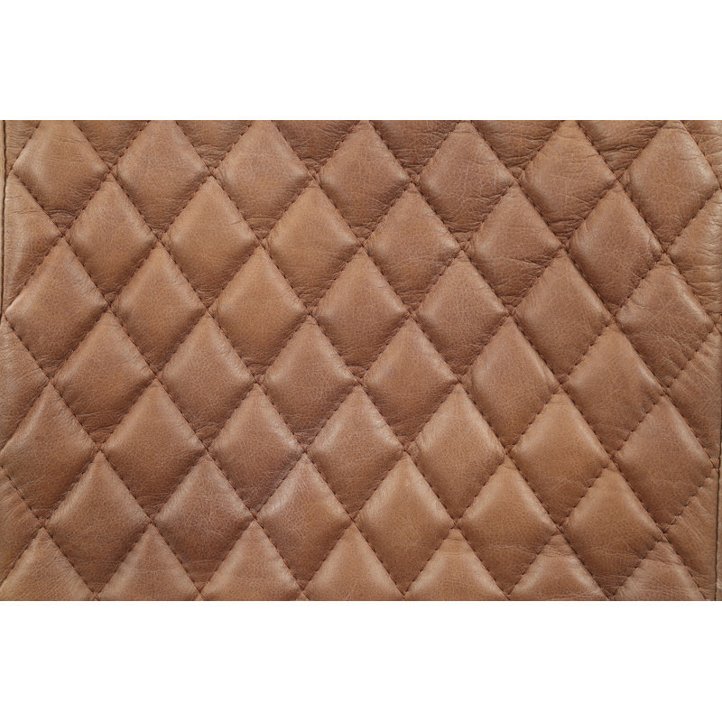 Chaise d'appoint rembourrée en cuir Fargo chocolat rétro