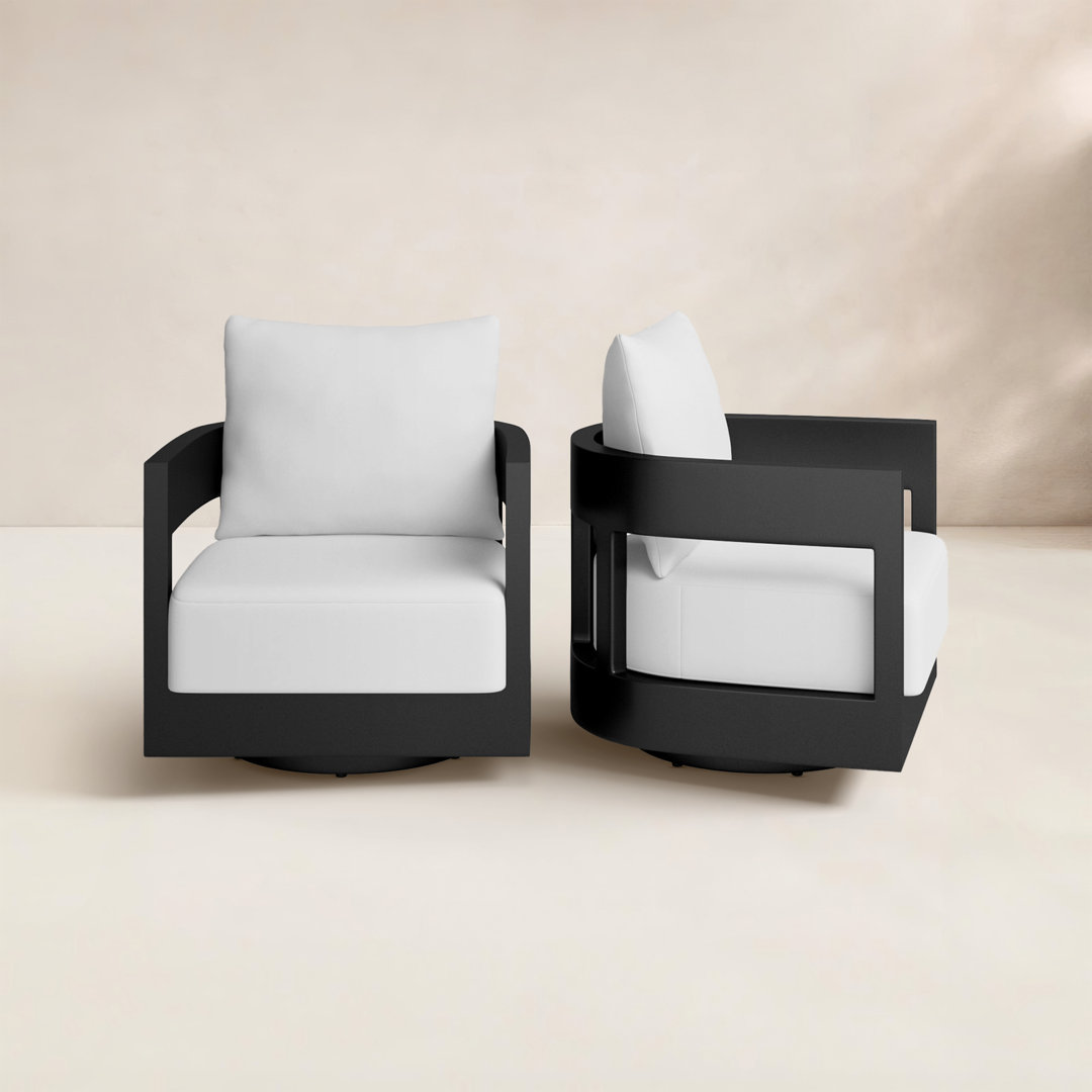 Everlee Metal Outdoor Swivel Chair (Set of 2) Joss & Main