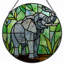 Panneau de vitrail 12 "H Elephant Jungle-99314670