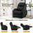 Power Recliner Chair with Vibration Massage & Heat for Adults, Faux Leather Home Theater Seating with Cup Holders/LED Lights/USB Ports/Side Pockets for Living Room(Set of 2)-1771809104