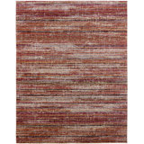 Summer Striped Area Rug in Red