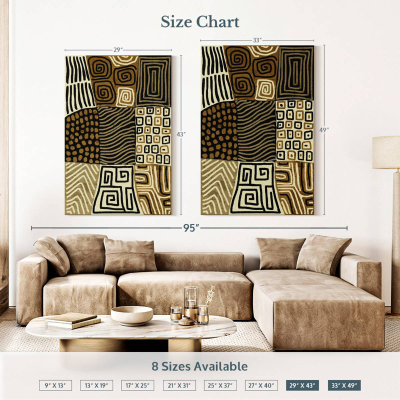 Avery Neutral Tribal Lines, 51" H x 34" W