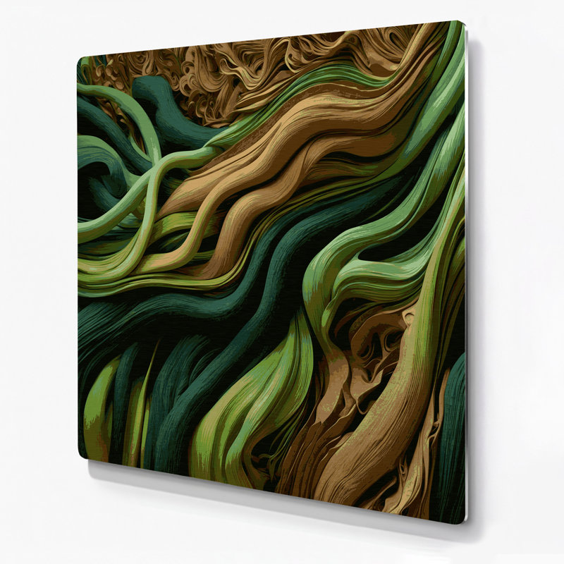 «Biomorphic Abstraction 54», art mural en métal vert, H 16 po x l 16 po