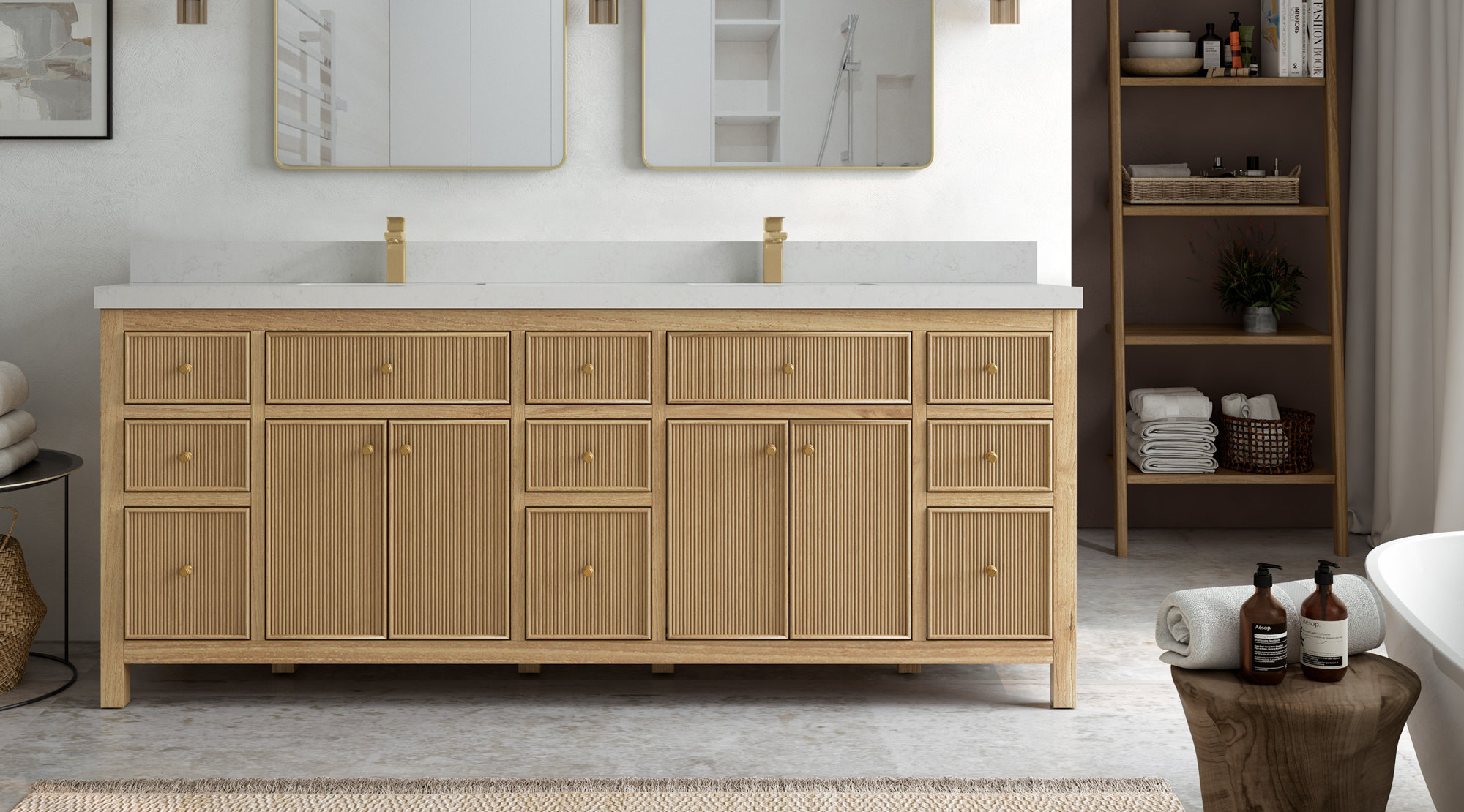 Willow Collections 84" Double Bathroom Vanity Set | Wayfair