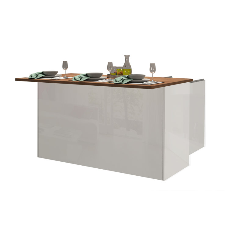 Pameal Wood Kitchen Island, White, Oak Wood