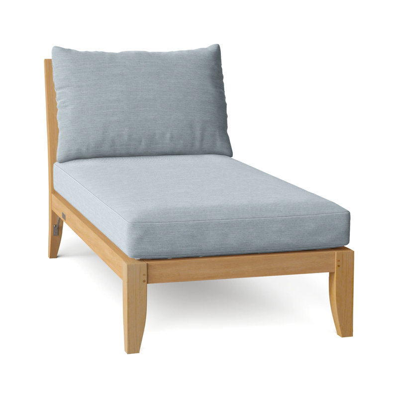 Ipanema Outdoor Teak Chaise Lounge, Ocean