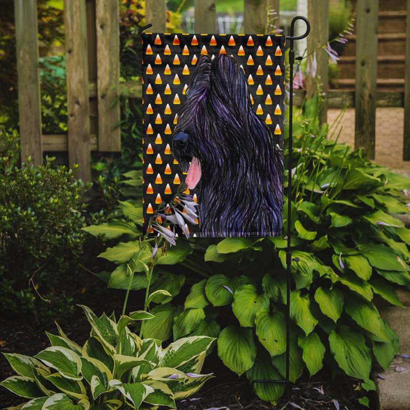 Drapeau de jardin brûlé bonbon d'Halloween à 2 côtés, Briard