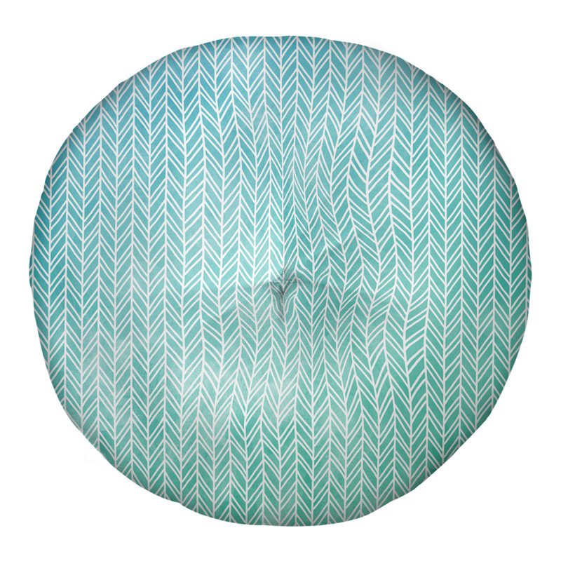 Oreiller de sol Katelyn Elizabeth, 26 po x 26 po, Bleu / vert