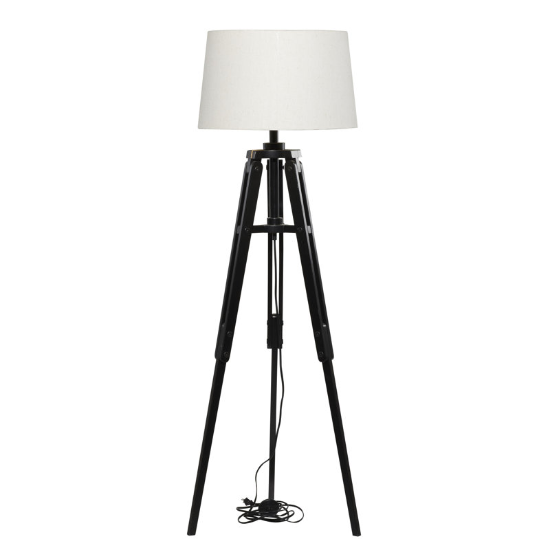 Monzon Wood Tripod Floor Lamp 