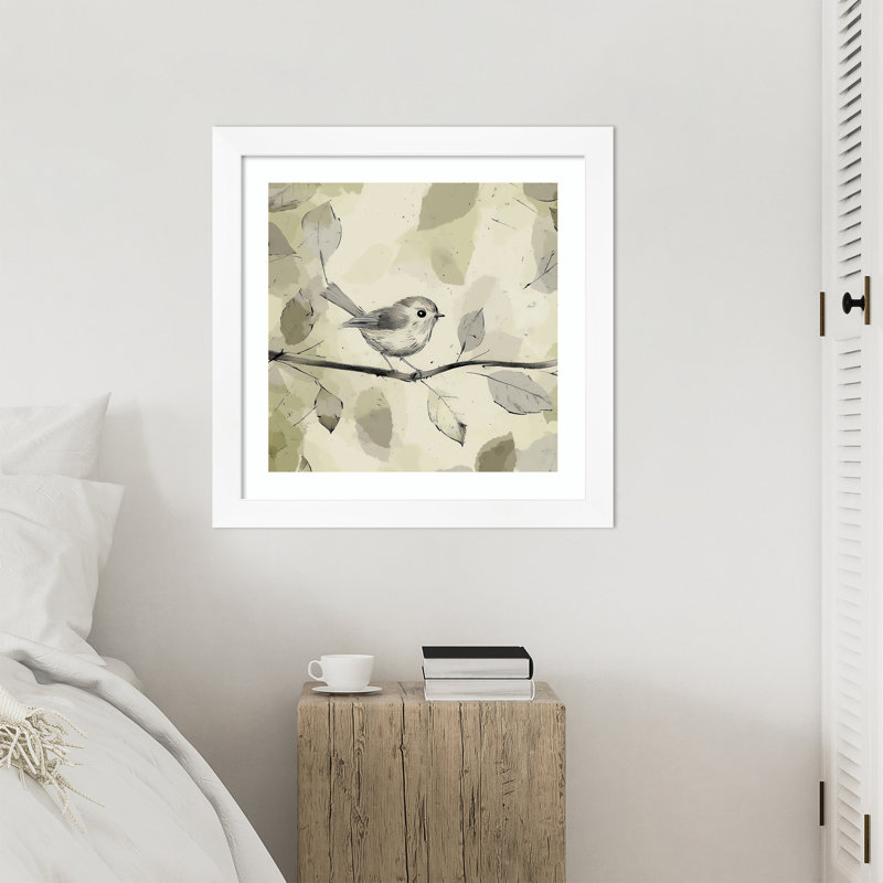 «Birds No. 2» par Tradelink inhouse artist, impression sur bois encadrée