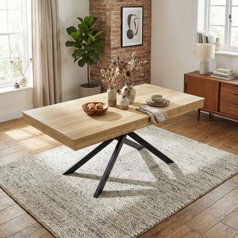 Extendable Metal Base Dining Table