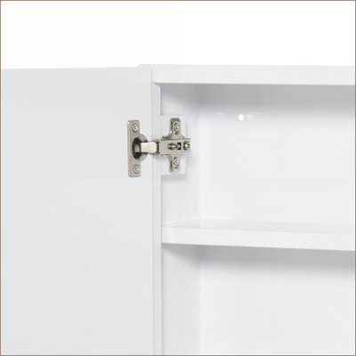 Armoires, armoire de salle de bain à miroir avec cadre double en acier 24 po x 22 po | Blanc neige | Minimaliste