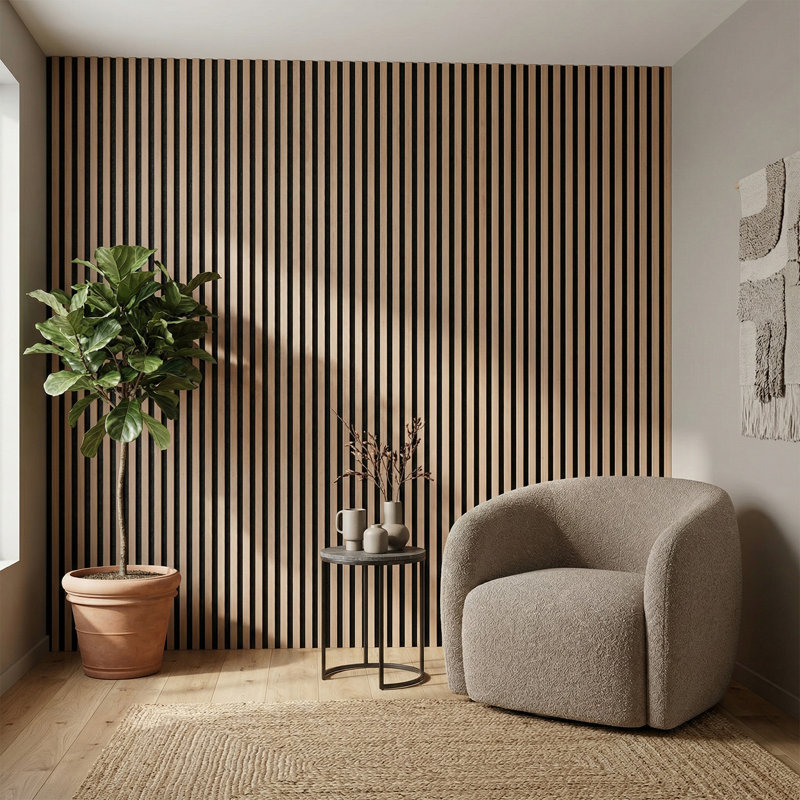 4Pcs Melamine-Faced MDF Wall Panels with PET Backing