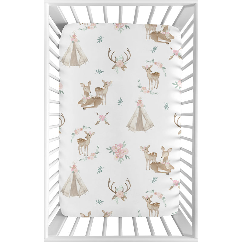 Drap-housse pour lit de bébé cerf