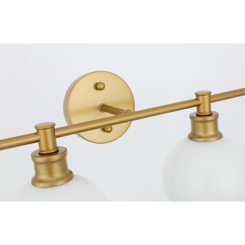 Éclairage pour meuble-lavabo en verre Drinkard, Blanc givré, Laiton, 2 Lights