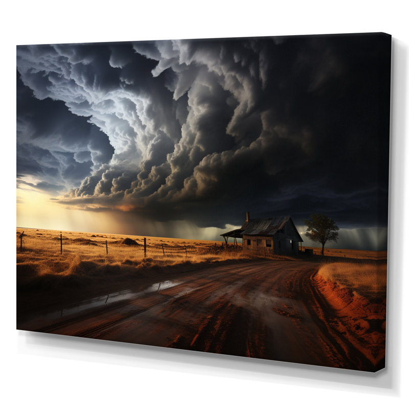 Serenity Amidst The Storm - Landscapes Canvas Wall Art, Toile tendue, 16" H x 32" W