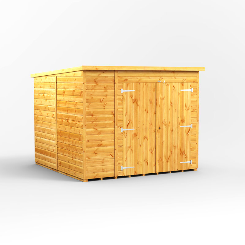Powersheds 8 x 8ft Pent Timber Tongue & Groove Storage Shed