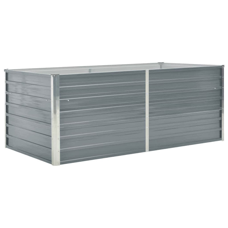 Raised Garden Bed Raised Flower Bed Galvanized Steel Planter , Gray, 17.7" H x 63" W x 31.5" D